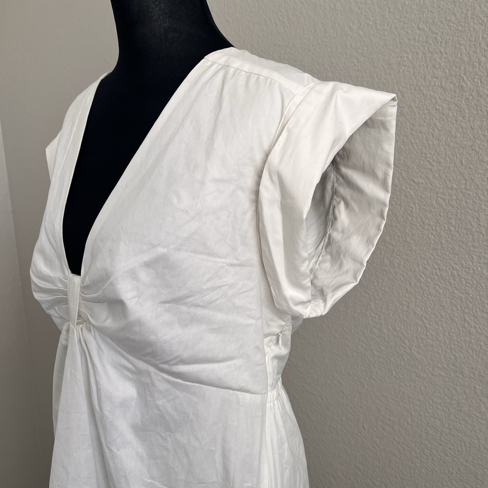 Steve Madden Large Tiered White Mini Dress Cotton Lined Minimalist Coastal NWT - Picture 5 of 8